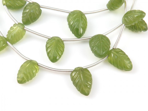 AA+ Vesuvianite Carved Leaf Briolettes ~ Various Sizes