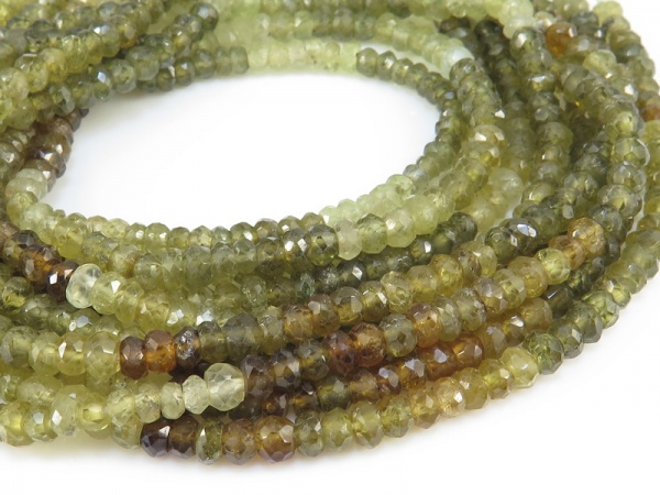 Grossular Garnet Faceted Rondelles 3.25mm ~ 14'' Strand