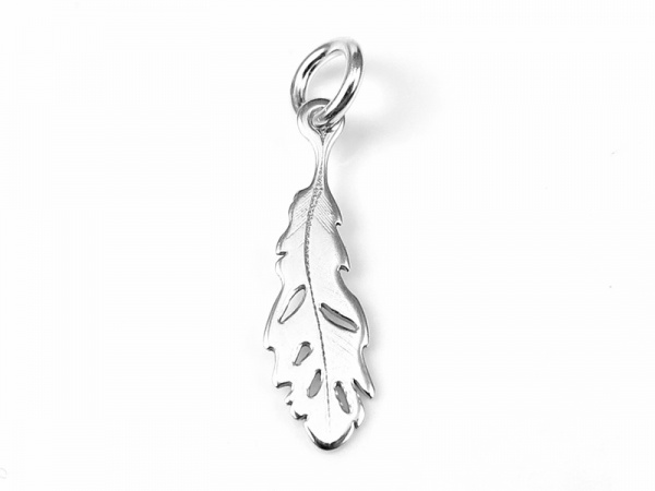 Sterling Silver Feather Pendant 19mm
