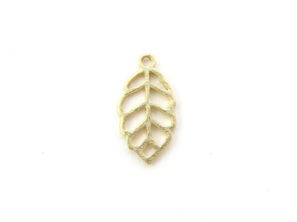 Gold Vermeil Leaf Charm 12mm