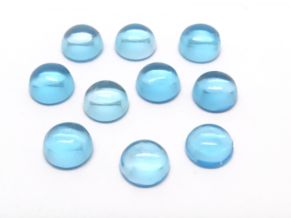 Swiss Blue Topaz Round Cabochon ~ Various Sizes