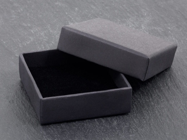 Earring/Pendant Box with Foam Insert ~ Black ~ 55mm x 55mm