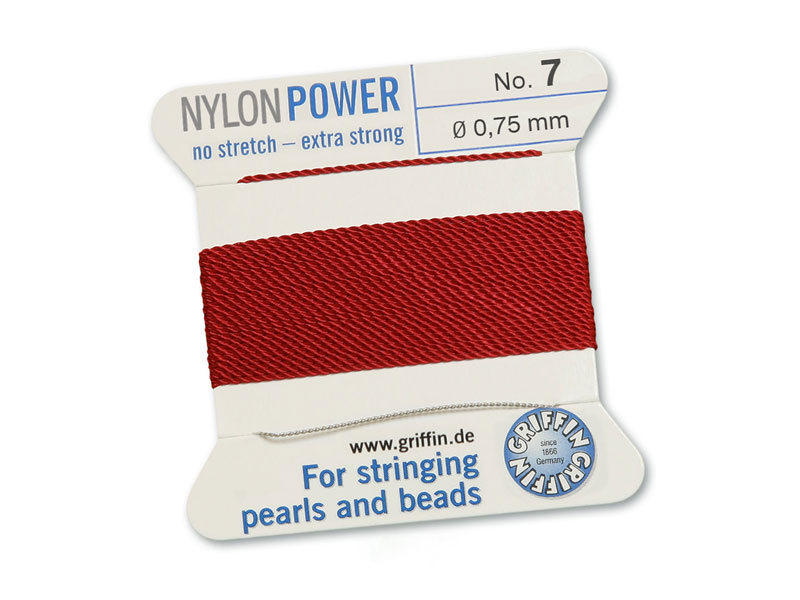 Griffin Nylon Power Beading Thread & Needle ~ Size 7 ~ Garnet