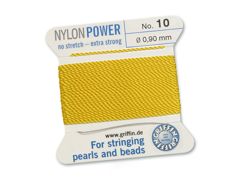 Griffin Nylon Power Beading Thread Needle Size 10 Yellow