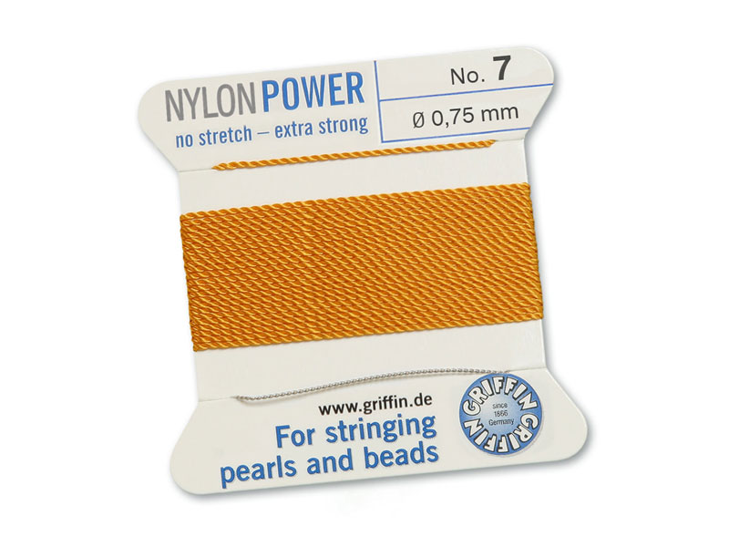 Griffin Nylon Power Beading Thread & Needle ~ Size 7 ~ Amber