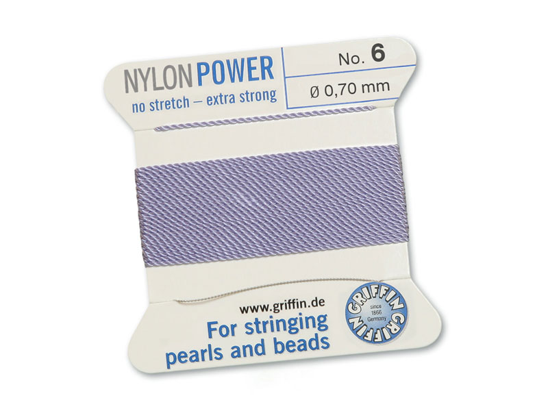 Griffin Nylon Power Beading Thread & Needle ~ Size 6 ~ Lilac