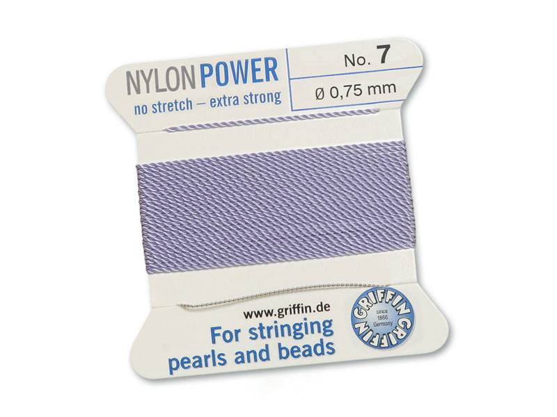 Griffin Nylon Power Beading Thread & Needle ~ Size 7 ~ Lilac