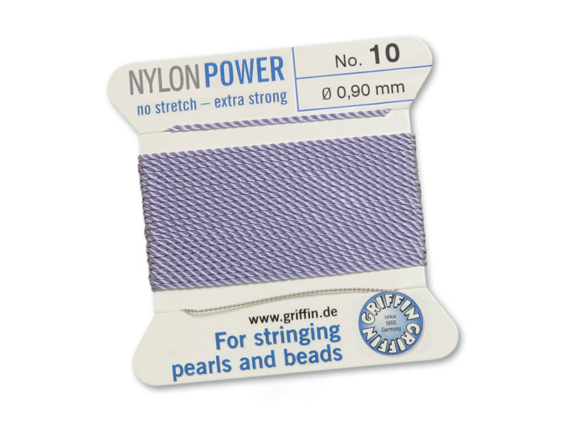 Griffin Nylon Power Beading Thread & Needle ~ Size 10 ~ Lilac
