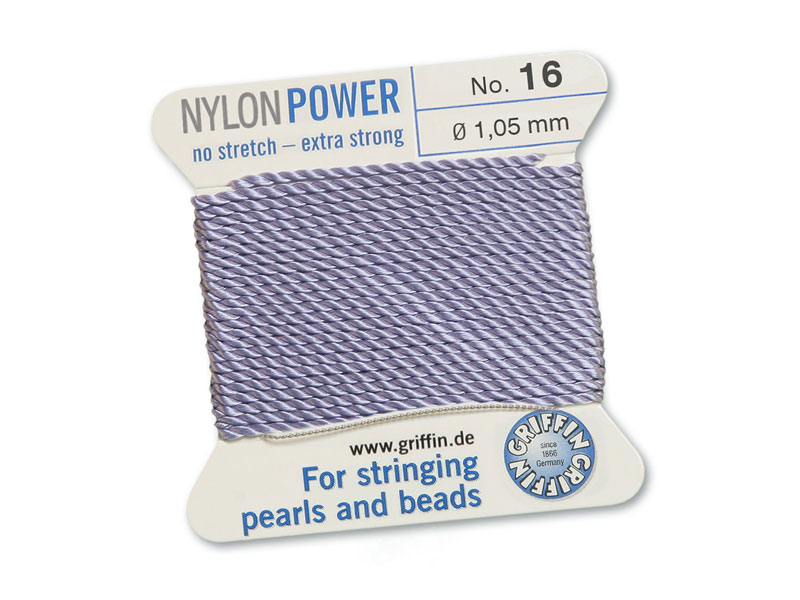 Griffin Nylon Power Beading Thread & Needle ~ Size 16 ~ Lilac