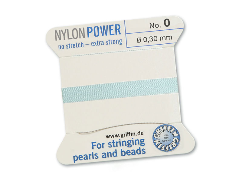 Griffin Nylon Power Beading Thread & Needle ~ Size 0 ~ Light Blue