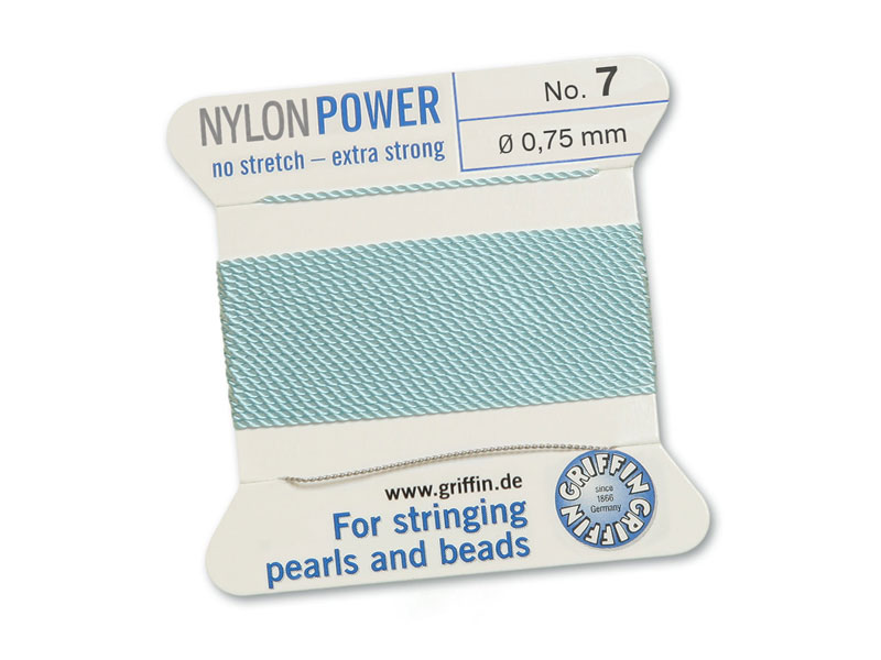 Griffin Nylon Power Beading Thread & Needle ~ Size 7 ~ Light Blue