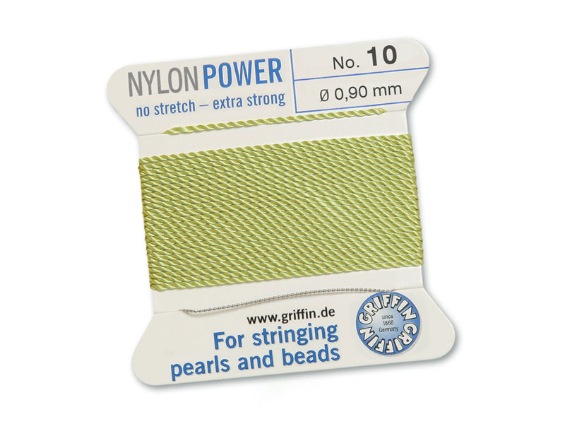 Griffin Nylon Power Beading Thread & Needle ~ Size 10 ~ Jade Green