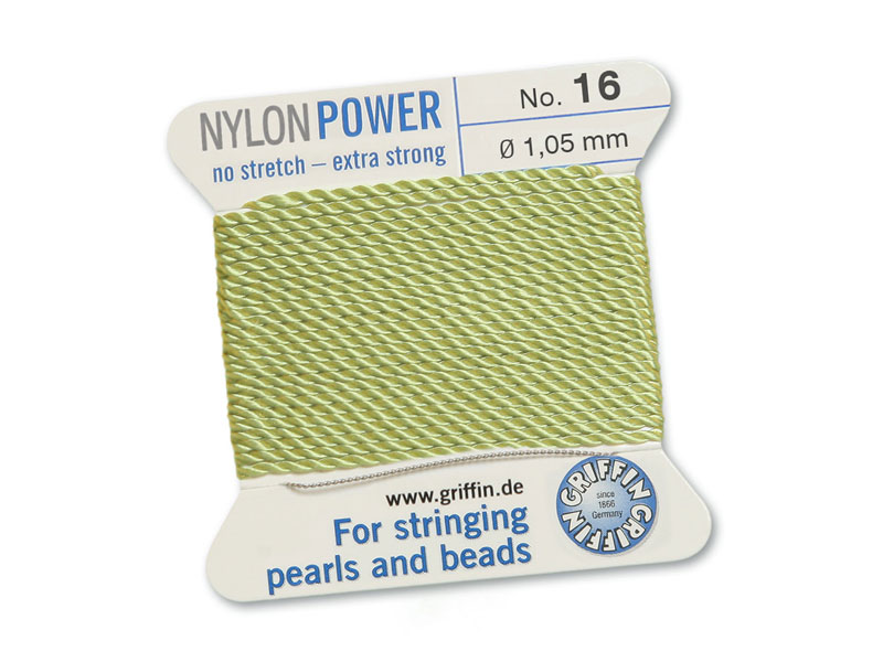 Griffin Nylon Power Beading Thread & Needle ~ Size 16 ~ Jade Green