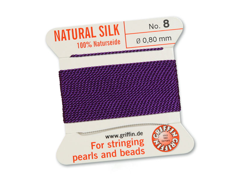 Griffin Silk Beading Thread & Needle ~ Size 8 ~ Amethyst