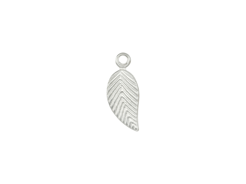 Sterling Silver Leaf Charm (Right) 12mm