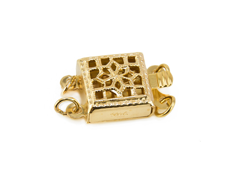 Gold Filled Square Filigree Clasp 8.5mm - 2 Row