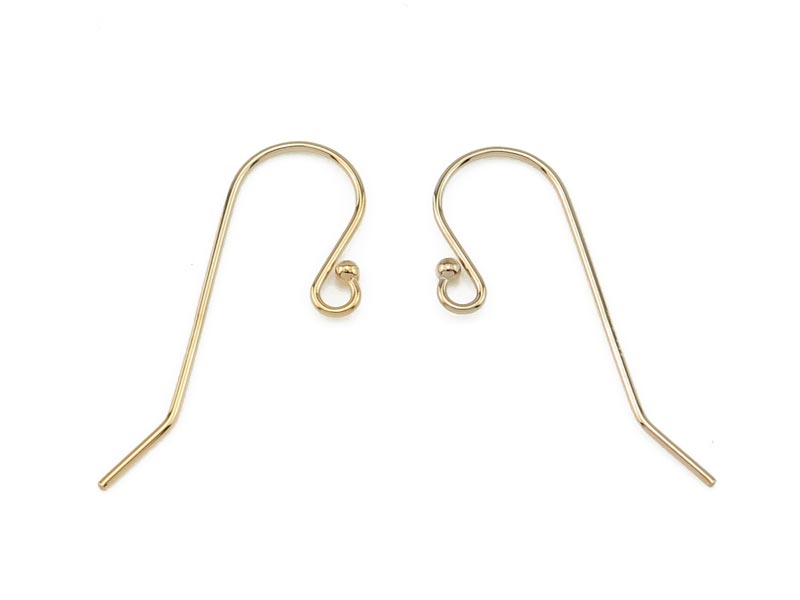 Gold Filled Ball End Ear Wire (Long) ~ PAIR