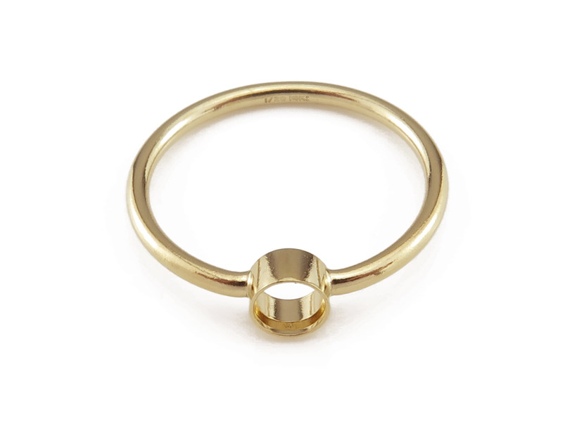 Gold Filled Bezel Ring 4mm ~ Size P
