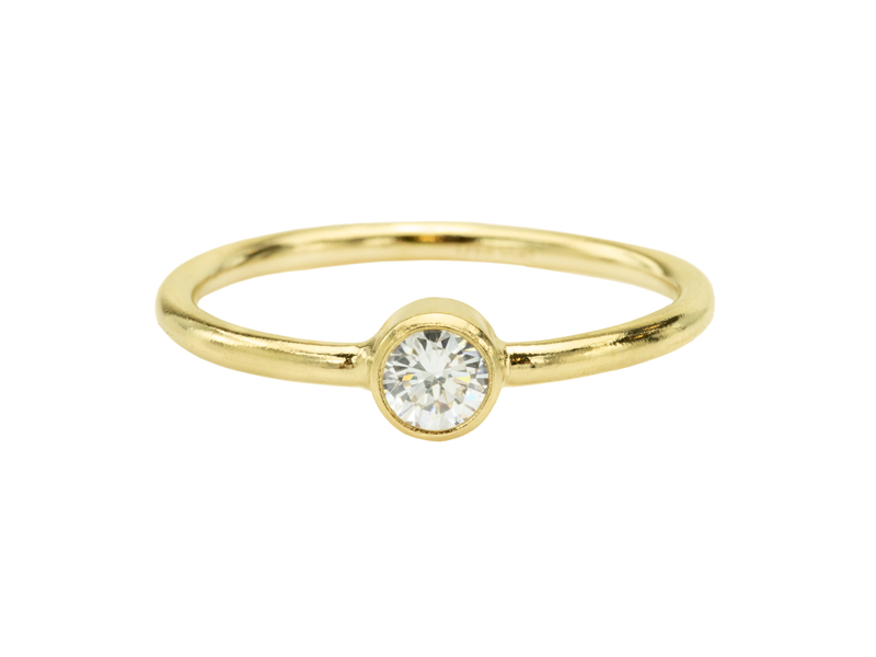Gold Filled Ring with CZ 4mm ~ Size L