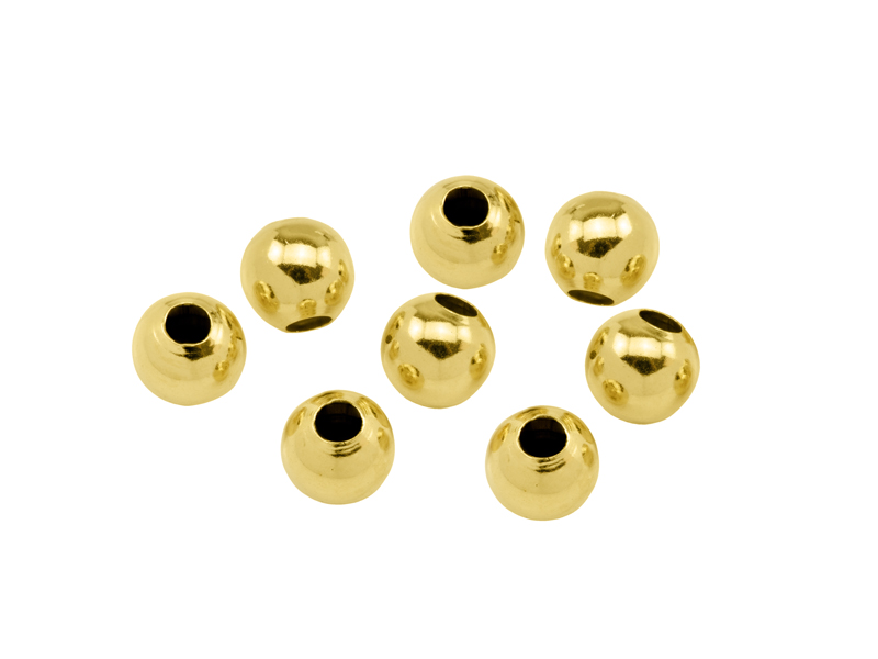 Gold Vermeil Round Bead 4mm ~ Pack of 10