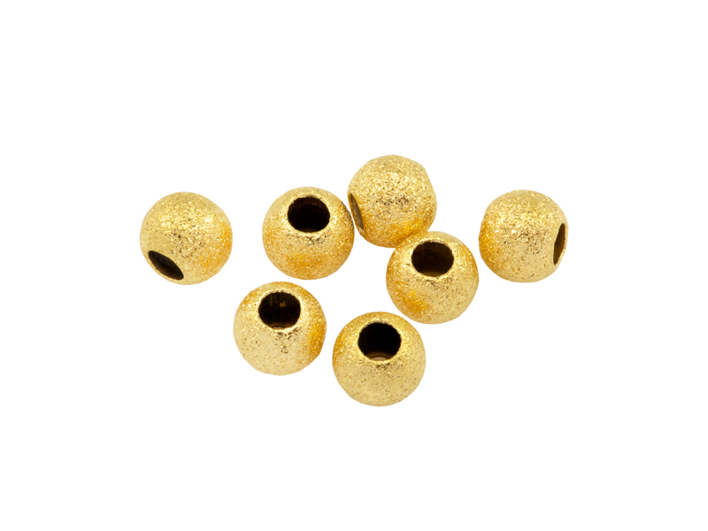 Gold Vermeil Stardust Round Bead 4mm ~ Pack of 10