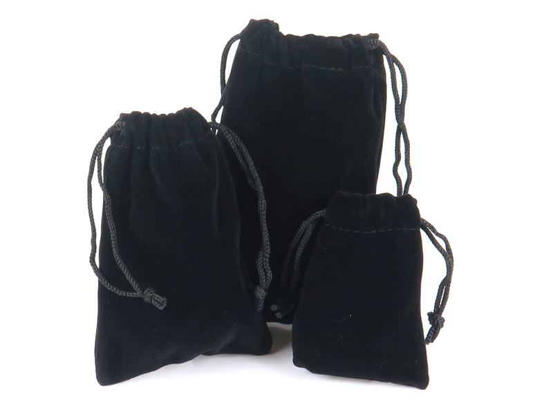 Black Flocked Pouch ~ Various Sizes