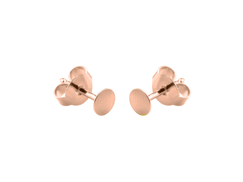 Rose Gold Plated Vermeil Silver Ear Post with Flat Pad and Back