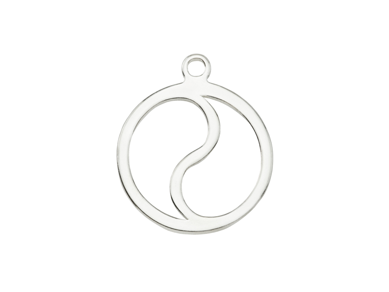 Sterling Silver Yin and Yang Pendant 15mm