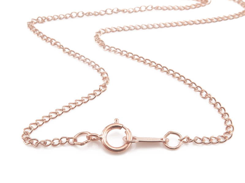 Rose Gold Filled Curb Chain Necklace with Spring Clasp ~ 18''