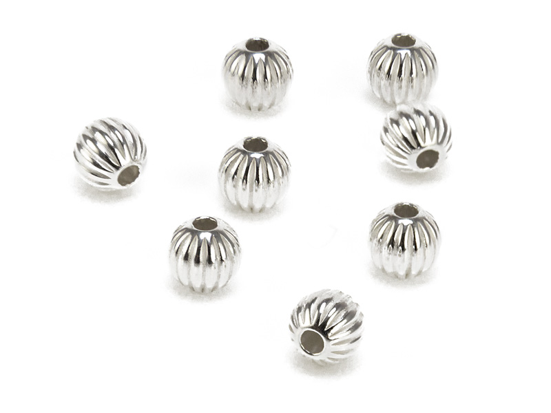 Sterling Silver Corrugated Bead 5mm