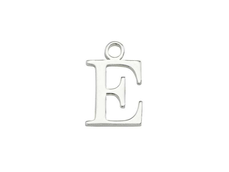 Sterling Silver Alphabet Charm ~ E