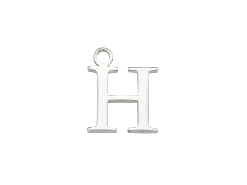 Sterling Silver Alphabet Charm ~ H