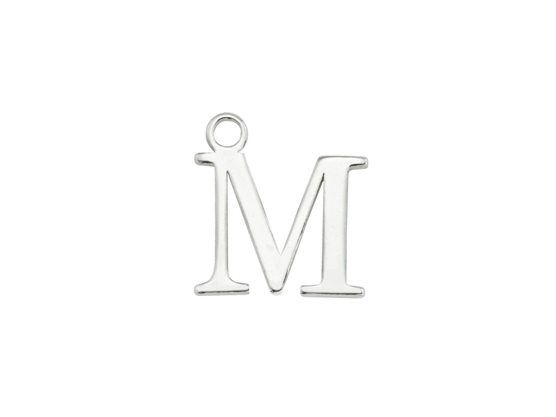Sterling Silver Alphabet Charm ~ M