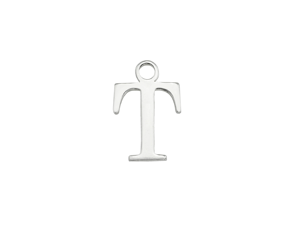 Sterling Silver Alphabet Charm ~ T