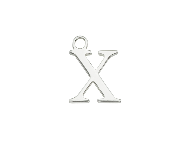 Sterling Silver Alphabet Charm ~ X