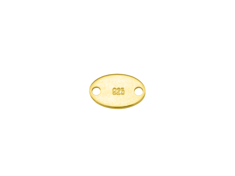 Gold Vermeil 925 Stamped Connector 8mm