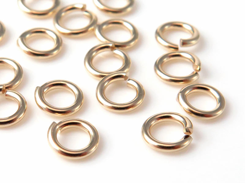 50pc 4mm Gold Filled Open Jump Rings - Made In USA, All Gauges - Jewelry Making Supply