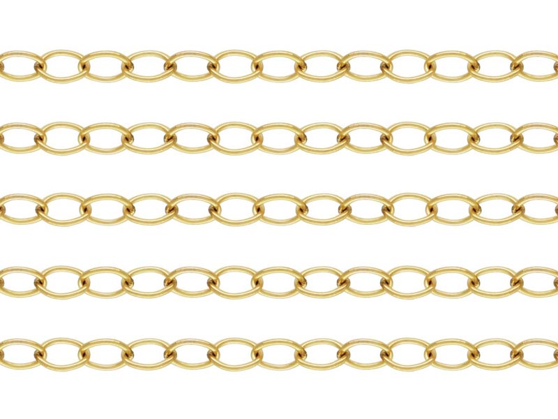 Gold Filled Cable Chain 5mm x 3.7mm ~ by the Foot
