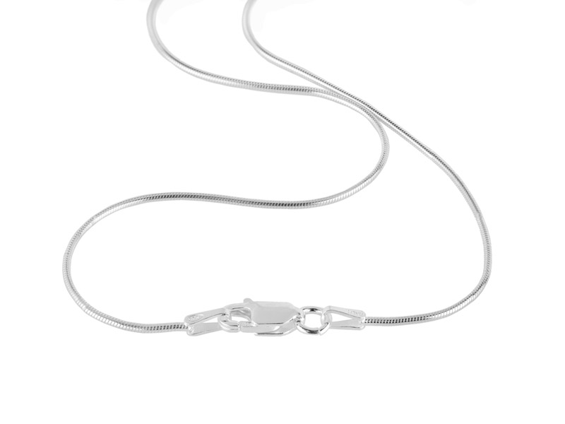 Sterling Silver Snake Chain (1mm) Necklace with Lobster Clasp ~ 24''