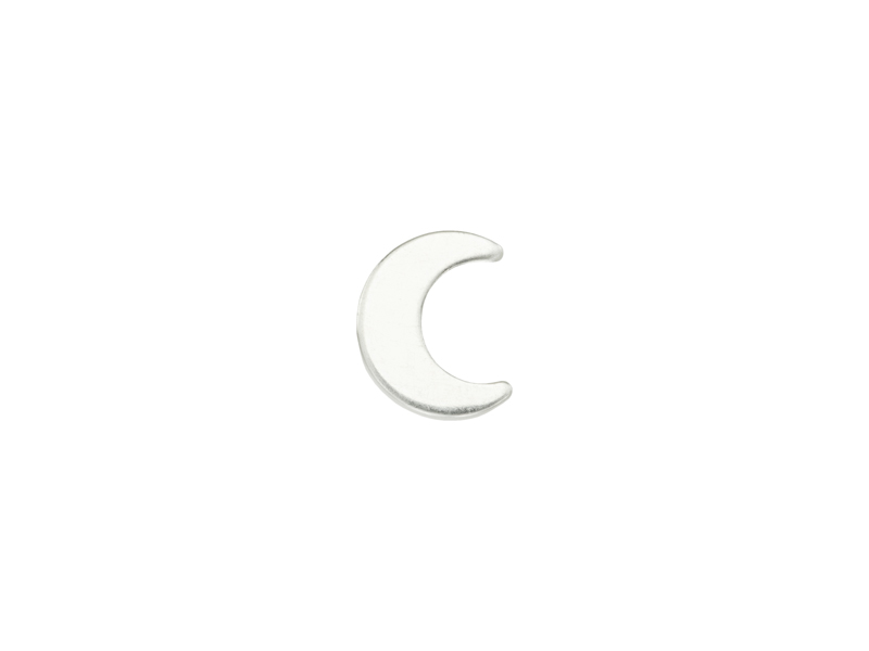 Sterling Silver Crescent Moon Solderable Accent 6mm