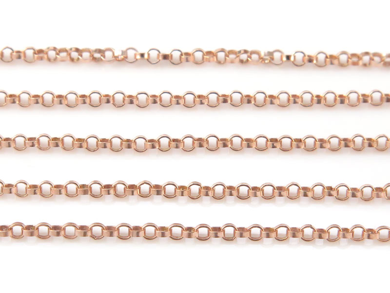Rose Gold Filled Rolo Chain 1.2mm ~ by the Foot