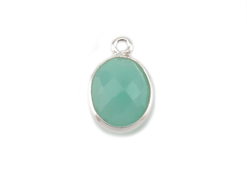 Gold Oval Amazonite Flower Charm