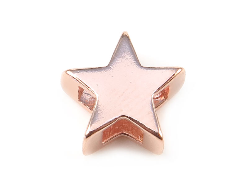 Rose Gold Vermeil Star Bead 10mm