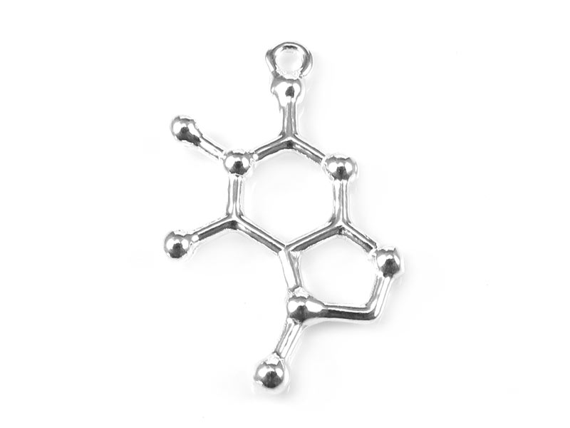 Sterling Silver Chocolate Chemical Formula Pendant 26mm