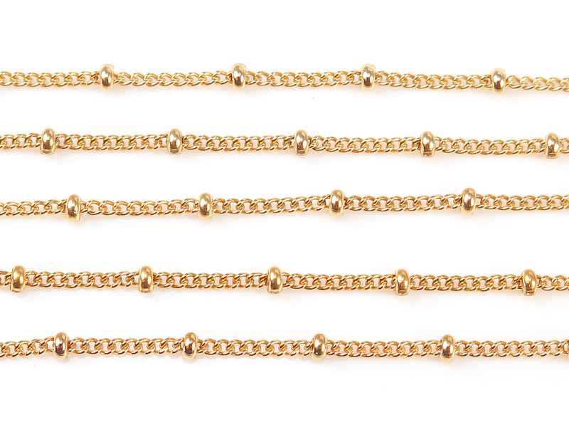 Gold Filled Satellite Chain 1.5 x 1.2mm (10mm ball spacing) ~ by the Foot