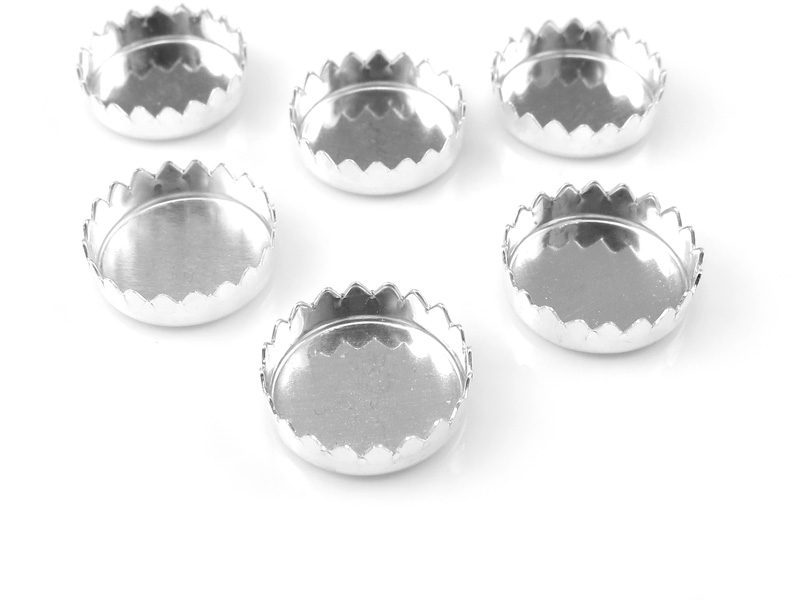 Sterling Silver Serrated Bezel Cup Setting 10mm