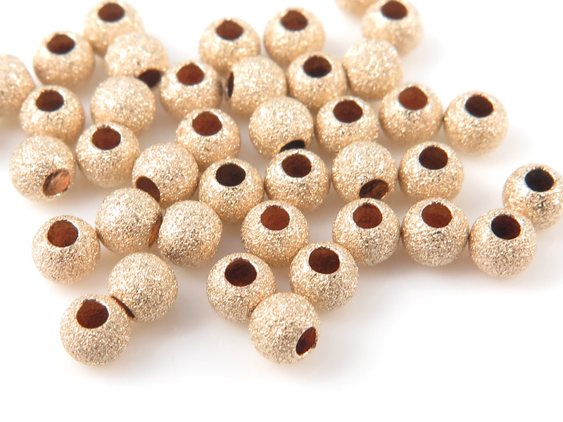 Gold Filled Frosted Bead 2.5mm ~ Pack of 10