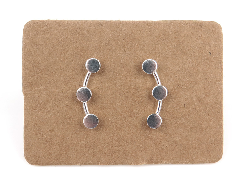 Sterling Silver Circle Ear Creeper Studs ~ PAIR