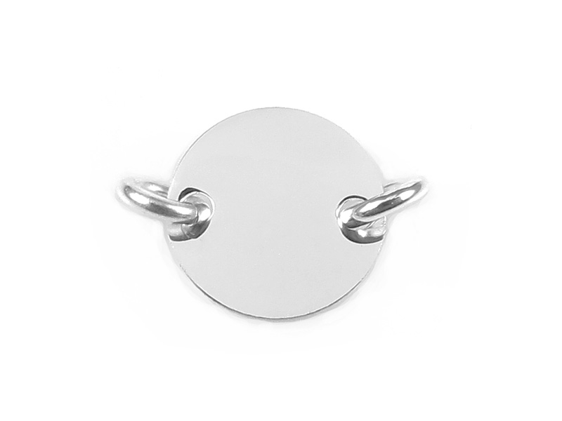Sterling Silver Circle Tag Connector 9mm