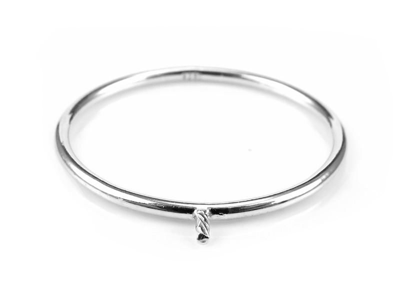 Sterling Silver Stacking Ring with Peg ~ Size J